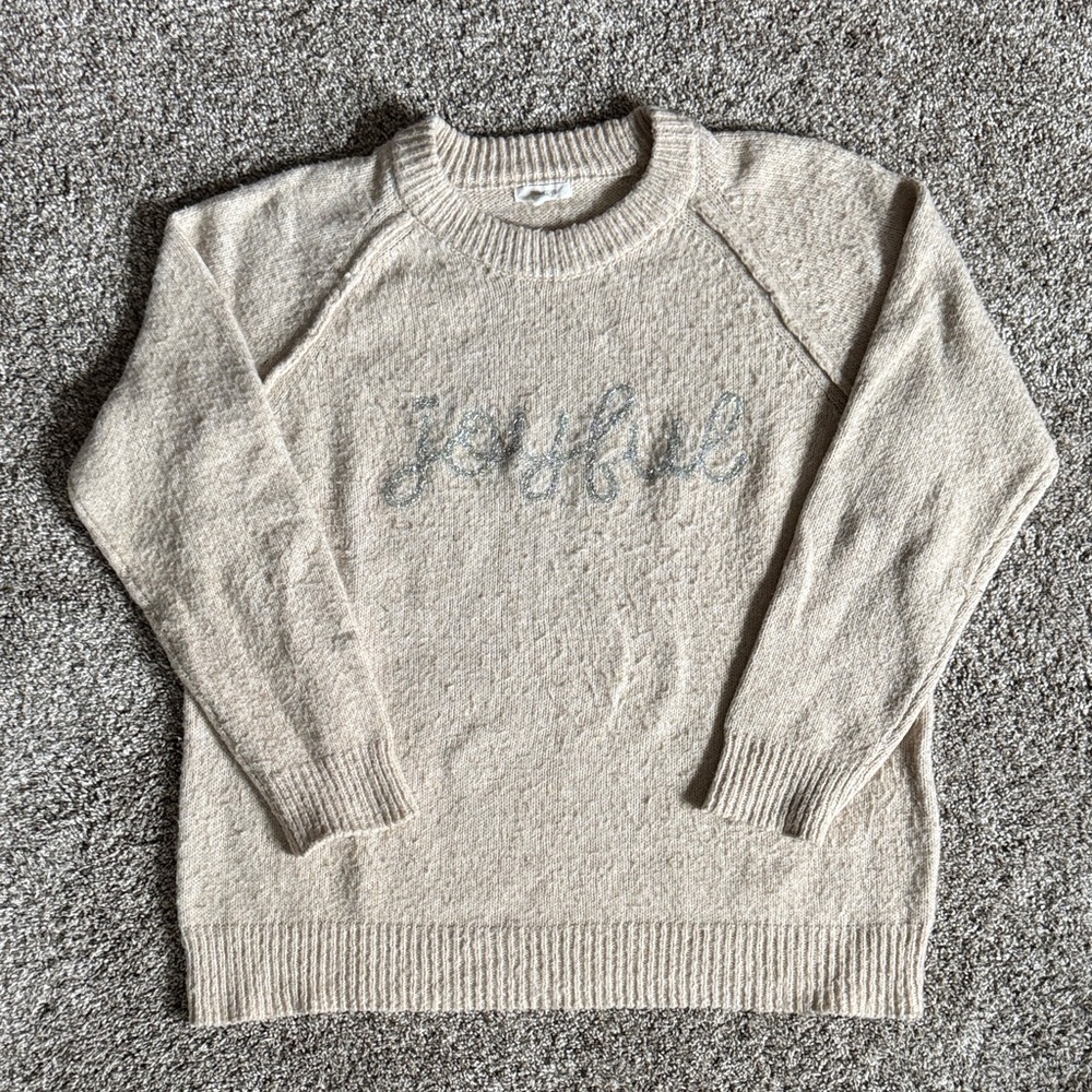 Maurices Joyful Beige Crew Neck Sweater